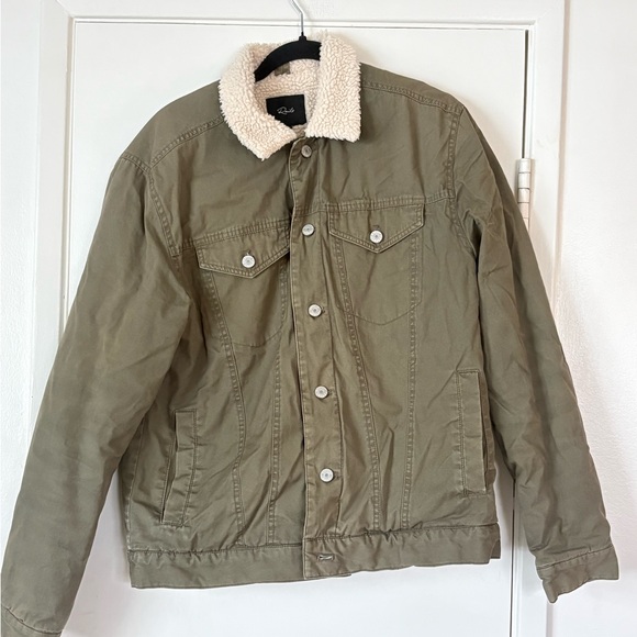 Rails Men’s McKinley Olive Jacket Sherpa Lined Size M - Picture 4 of 6
